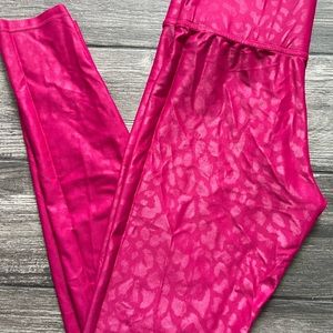 Carbon38 High Rise Takara Leggings - Pink Leopard